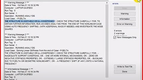 1 -WARNING STRUCTURE IS UNSTABLE