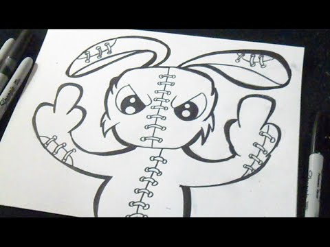 comment dessiner un lapin Graffiti - YouTube