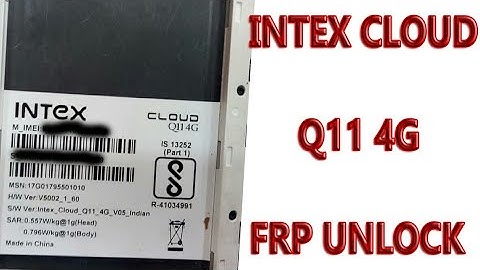 INTEX CLOUD Q11 4G FRP UNLOCk