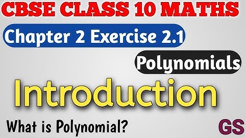 Chapter 2 - Exercise 2.1 Introduction -  Polynomials | CBSE Class 10th Maths in Tamil - NCERT - GS