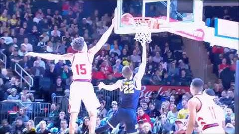 Goaltending called - NCAA or NF (High School Rules) - Ball hits backboard first