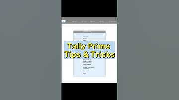 Tally prime Tips and Tricks #tallyprime
