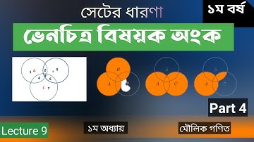 ভেনচিত্র বিষয়ক অংক part 4.Lecture 9.মৌলিক গণিত ১ম বর্ষ