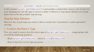 How to Fix Unchecked or Unsafe Operations Warning in Java