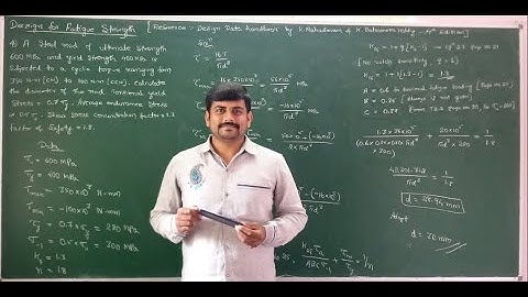 22 - Problem on analysis of torsional fatigue loading - Module 2 - DME_1 by GURUDATT.H.M.