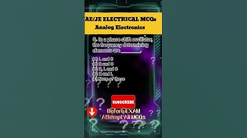 👉 Must Attempt Analog Electronics MCQ ✅ #DFCCIL electrical