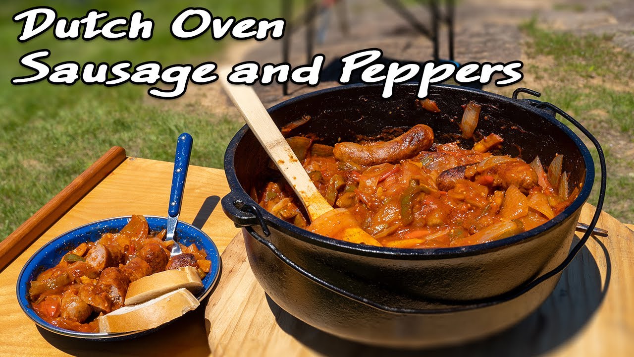 SIMPLE SAUSAGE AND PEPPERS Dutch Oven One Pot Meal YouTube