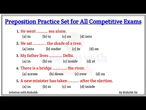 Preposition objective questions
