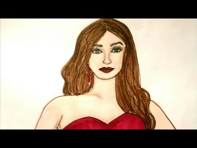 Aishwarya Rai Cannes red gown, #5 #art #drawing #illustration #fashion