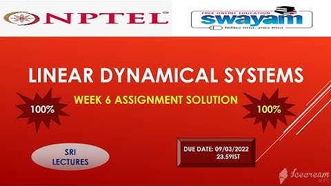 🔥100%🔥💥WEEK6 LINEAR DYNAMICAL SYSTEMS  ASSIGNMENT SOLUTION💥