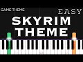 Skyrim theme  easy piano tutorial