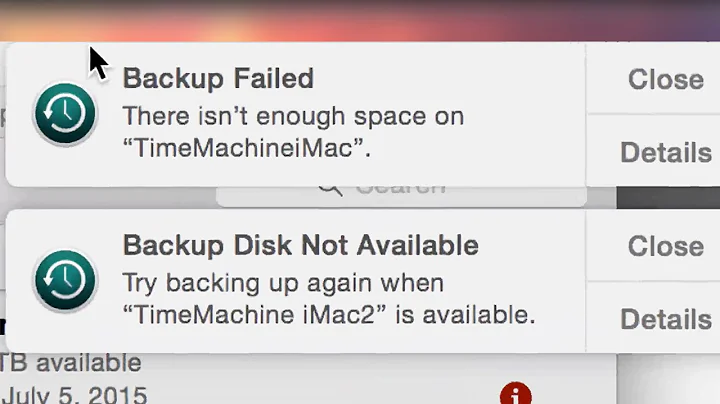 Backup Failed "There isn't enough space on Time Machine Hd" - How to Fix Yosemite OS X
