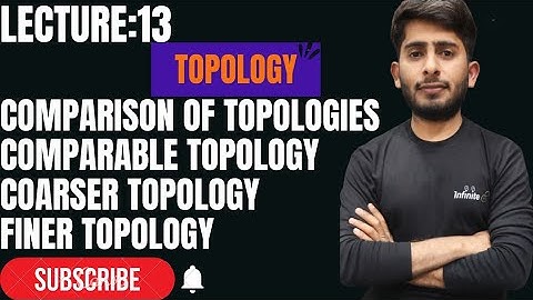 Comparable topologies| Incomparable topologies||coarser topology||Finer topology| topology| Infinite