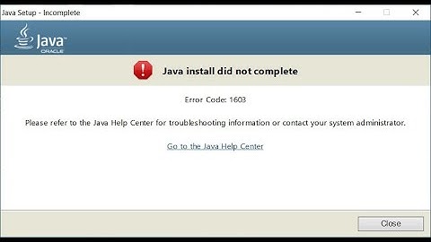 How To Fix Or Resolve Or Solution Java Error Code 1603