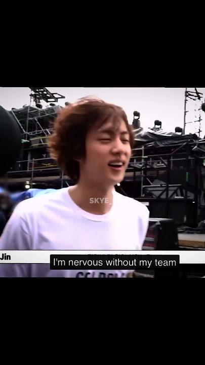 JIN getting because nevous he wasnt performing with his members#jin #soekjin #bts#viral