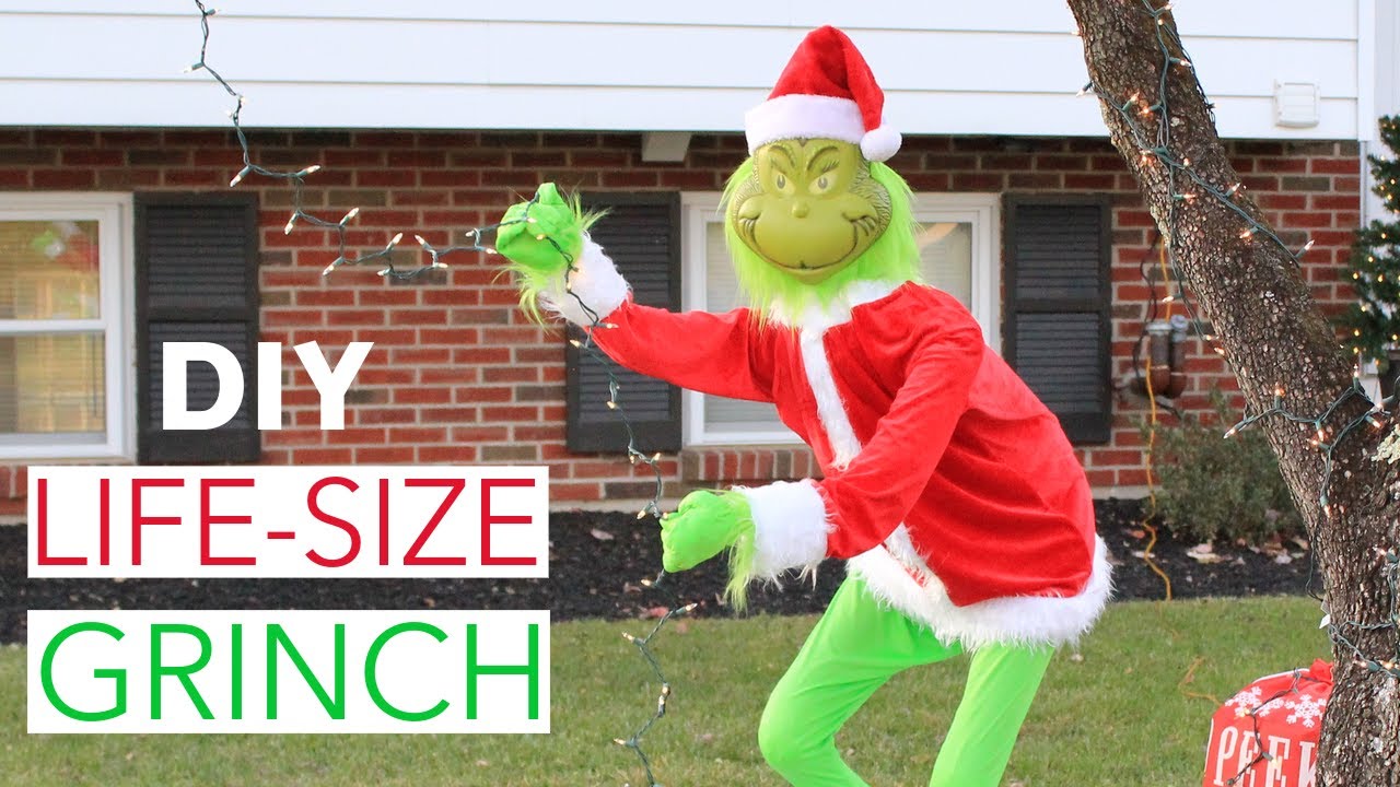 DIY* LIFE-SIZE GRINCH | Outdoor Christmas Decoration | DIY GRINCH ...