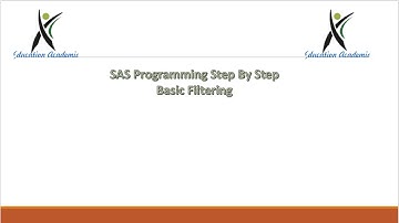 SAS Programming StepByStep - Basic Filtering