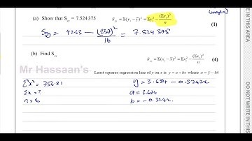 WST01/01 (Edexcel) IAL S1 June 2021 Q6 Correlation & Regression