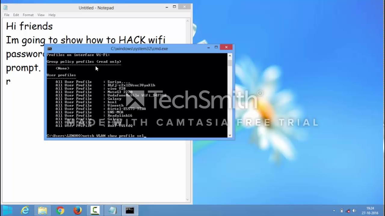 How to hack wifi password using command prompt - YouTube