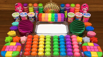 RAINBOW ! Mixing random into GLOSSY SLIME! Relaxing Slime Video #155