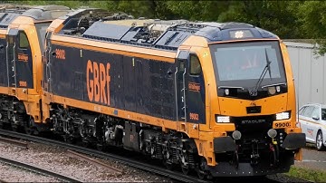 First GBRf Class 99s In Kent! GBRf 99002 + 99001 + 69016 & 69014 On The Rear Departs Tonbridge