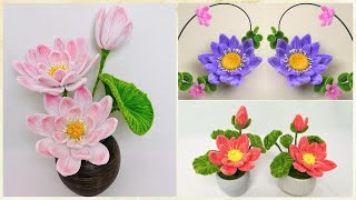 🪷DIY Flower Pipe Cleaner🪷3 Ideas for making beautiful Lotus Flowers with Pipe Cleaners !