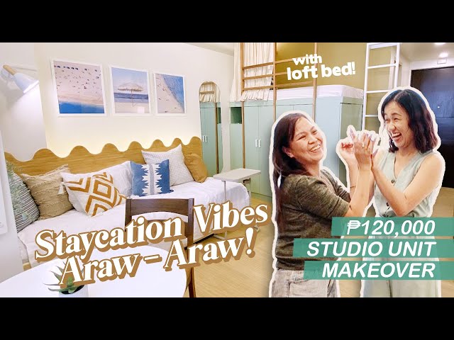 Extreme Condo Makeover for Family of 3!🏖️ Staycation Vibes with Loft bed for ₱120,000⭐// by Elle Uy class=