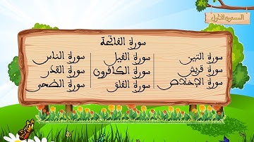 جميع سور القران الكريم المقررة في المستوى الاول ابتدائي