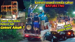 Team mas moko bawa 6 sub pakai GENSET MINI nya ,, Konvoi sound ronda sahur baturetno