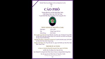 Xin cầu nguyện cho Thầy Giuse Lê Nguyễn CSsR vừa qua đời