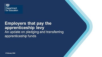 Employers that pay the apprenticeship levy: Pledging and transferring apprenticeship funds