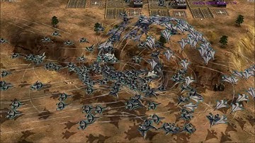 C&C Generals ZH1000 King Raptor F22 VS Enemy Command Center HD