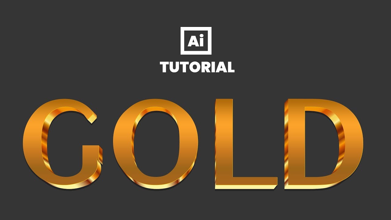 Golden Text Effect In Adobe Illustrator How To Create Golden Vector 3d