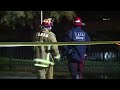 Homicide suspected after 65-year-old man found dead in burned RV in Exposition Park late Monday.