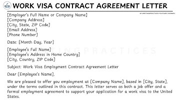 How To Write A Work Visa Contract Agreement Letter Steps Guide | Writing Practices