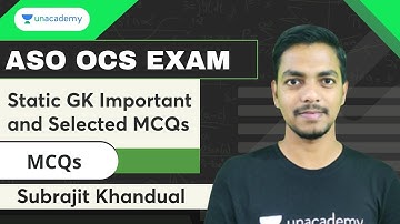 Static GK - Important and Selected MCQs for ASO OCS by Subrajit Sir | Unacademy OPSC - Live