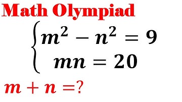 Olympiad Mathematics m^2-n^2=9, A Nice Algebra Problem, Equation Solving, Math Olympiad Problem