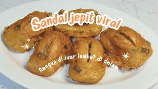 CARA BUAT SANDAL JEPIT GORENG VIRAL❗️Guna tepung bistari ❗Rangup di luar lembut di dalam 👍🏻😋