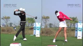 [골프스윙동영상] 박성현vs전인지(정면)_sunghyun park vs ingee chun [스윙학개론_Golf swing HD]