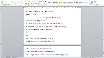 Cách dùng : Too /  enough /  so ...  that /  such ...  that