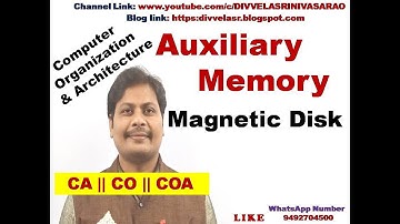Auxiliary Memory || Magnetic Disk || Secondary Memory || Secondary Storage devices || CO || CA | COA