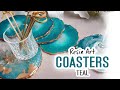 Resin Art  - How to make teal agate style coasters using a silicone mold