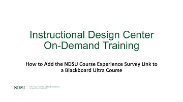 How to Add the NDSU Course Experience Survey Link to a Blackboard Ultra Course