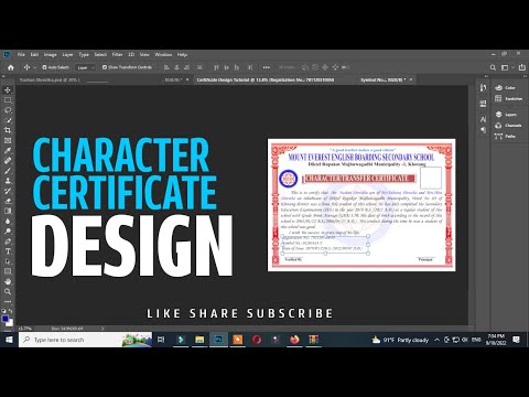 CHARACTER CERTIFICATE DESIGN
