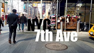 [4k] New York Walk 7th Avenue - Central Park South to Madison Square Garden