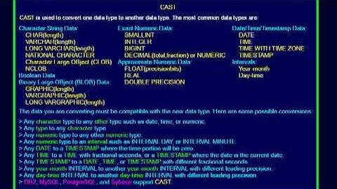 SQL 064 Scalar Functions CAST or How can I convert data types