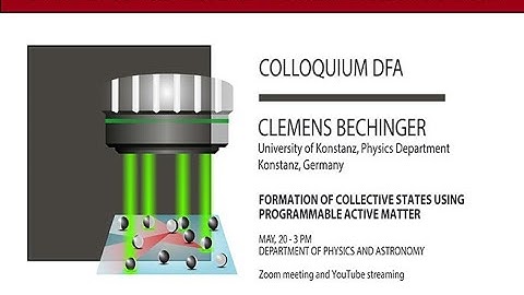 C. BECHINGER,  Formation of collective states using programmable active matter, Colloquium DFA