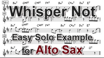 Whisper Not - Easy Solo Example for Alto Sax