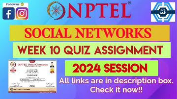 Social Networks | Week 10 Answers 2024 | NPTEL 2024 ||