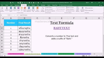 BAHTTEXT Text Function with Examples in MS Office Excel Spreadsheet 2016